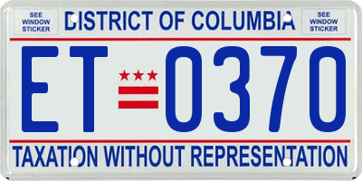 DC license plate ET0370