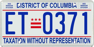 DC license plate ET0371