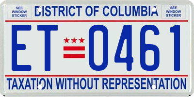 DC license plate ET0461