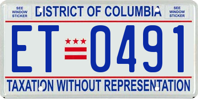 DC license plate ET0491