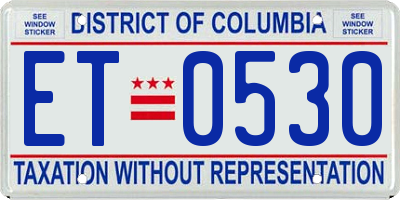 DC license plate ET0530