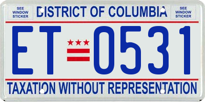 DC license plate ET0531
