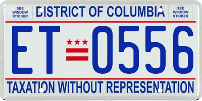 DC license plate ET0556