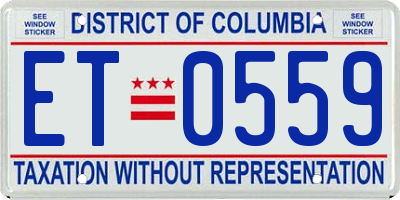 DC license plate ET0559