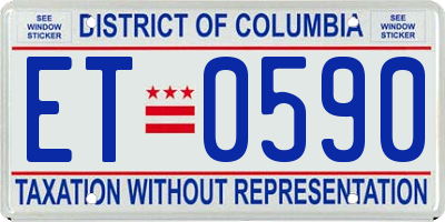 DC license plate ET0590