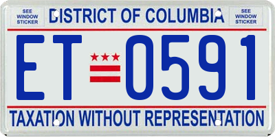 DC license plate ET0591