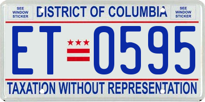 DC license plate ET0595