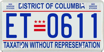 DC license plate ET0611