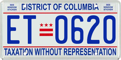 DC license plate ET0620