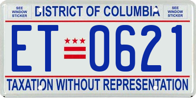 DC license plate ET0621