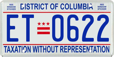 DC license plate ET0622