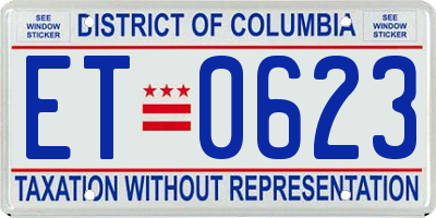 DC license plate ET0623