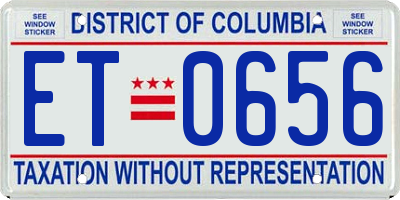 DC license plate ET0656