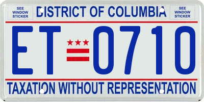 DC license plate ET0710
