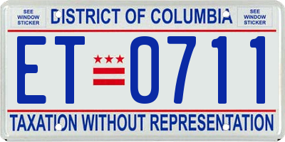 DC license plate ET0711