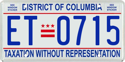 DC license plate ET0715