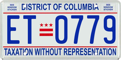 DC license plate ET0779