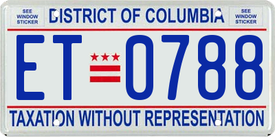 DC license plate ET0788