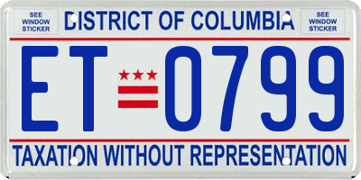 DC license plate ET0799