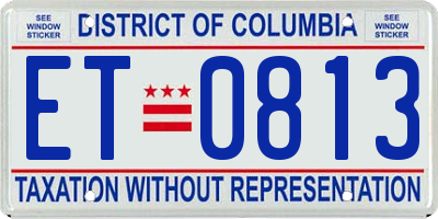 DC license plate ET0813