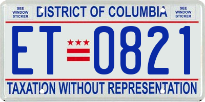 DC license plate ET0821