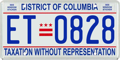 DC license plate ET0828