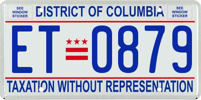 DC license plate ET0879