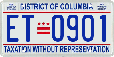DC license plate ET0901