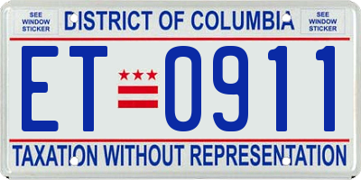 DC license plate ET0911