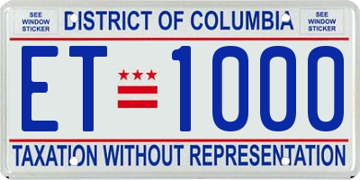 DC license plate ET1000