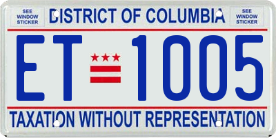 DC license plate ET1005