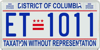 DC license plate ET1011