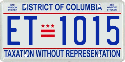 DC license plate ET1015