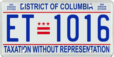 DC license plate ET1016