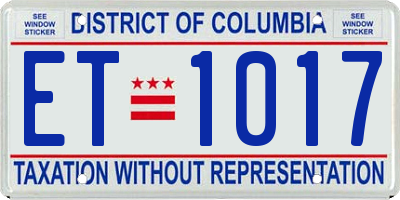DC license plate ET1017