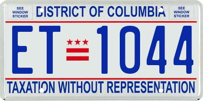 DC license plate ET1044