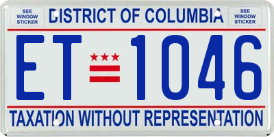 DC license plate ET1046