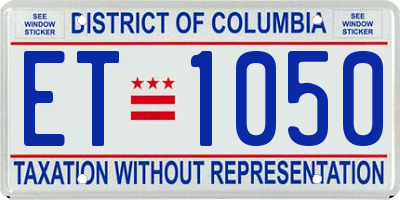 DC license plate ET1050