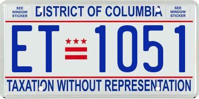 DC license plate ET1051
