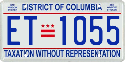 DC license plate ET1055