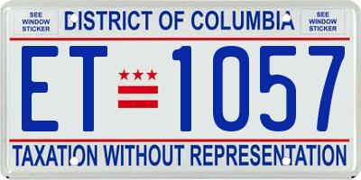 DC license plate ET1057