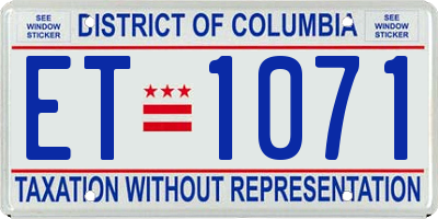 DC license plate ET1071