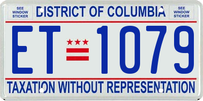 DC license plate ET1079