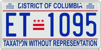 DC license plate ET1095