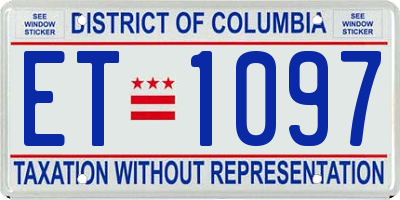 DC license plate ET1097