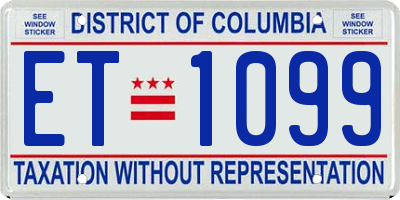 DC license plate ET1099