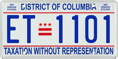 DC license plate ET1101