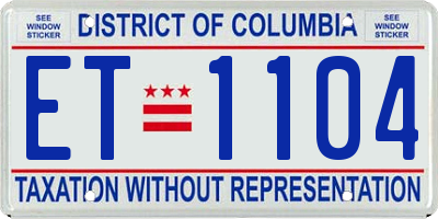 DC license plate ET1104