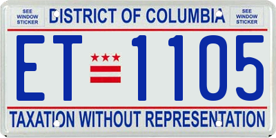 DC license plate ET1105