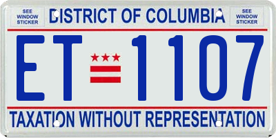 DC license plate ET1107